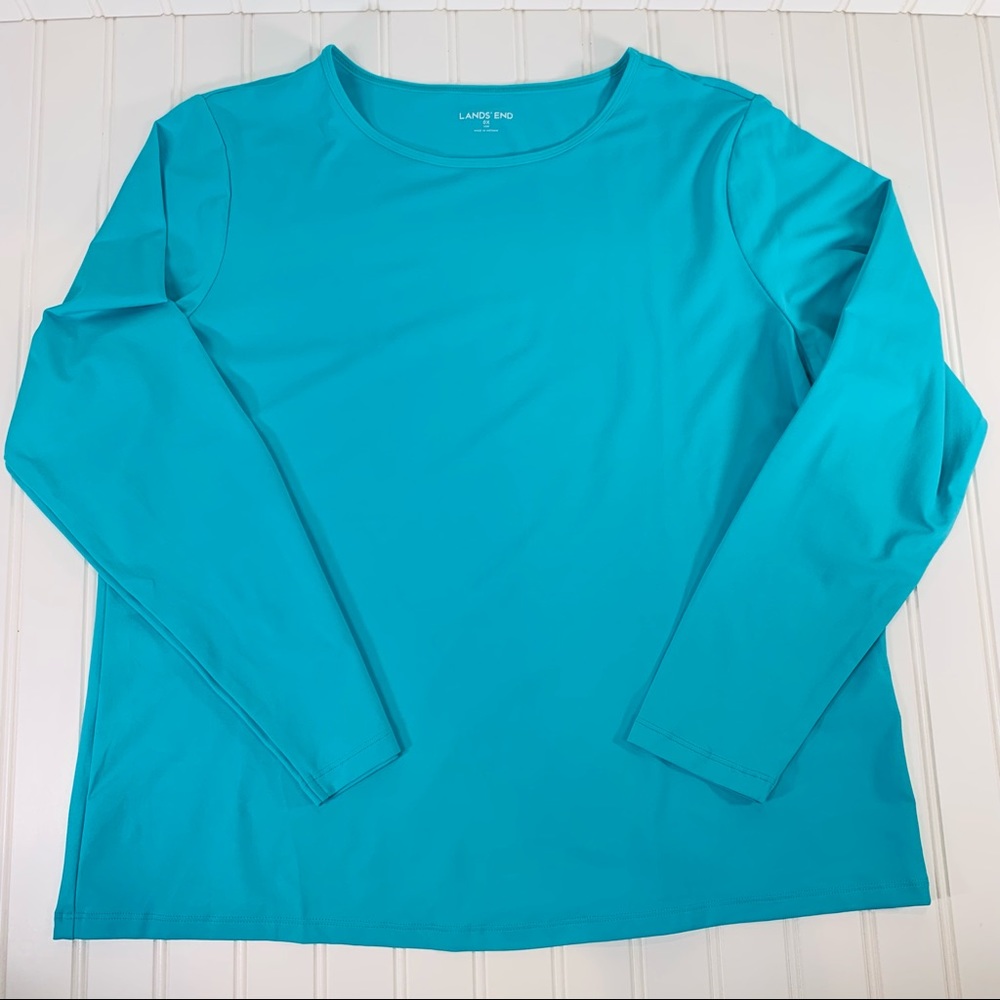 Lands’ End Capri Aqua Swim Shirt Sz 14W NWT